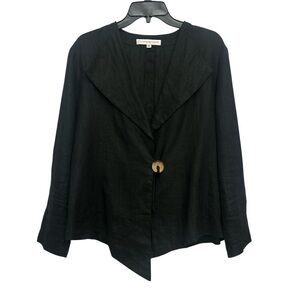 Christopher Calvin Asymmetrical Linen Cardigan Jacket Size Medium Long Lagenlook